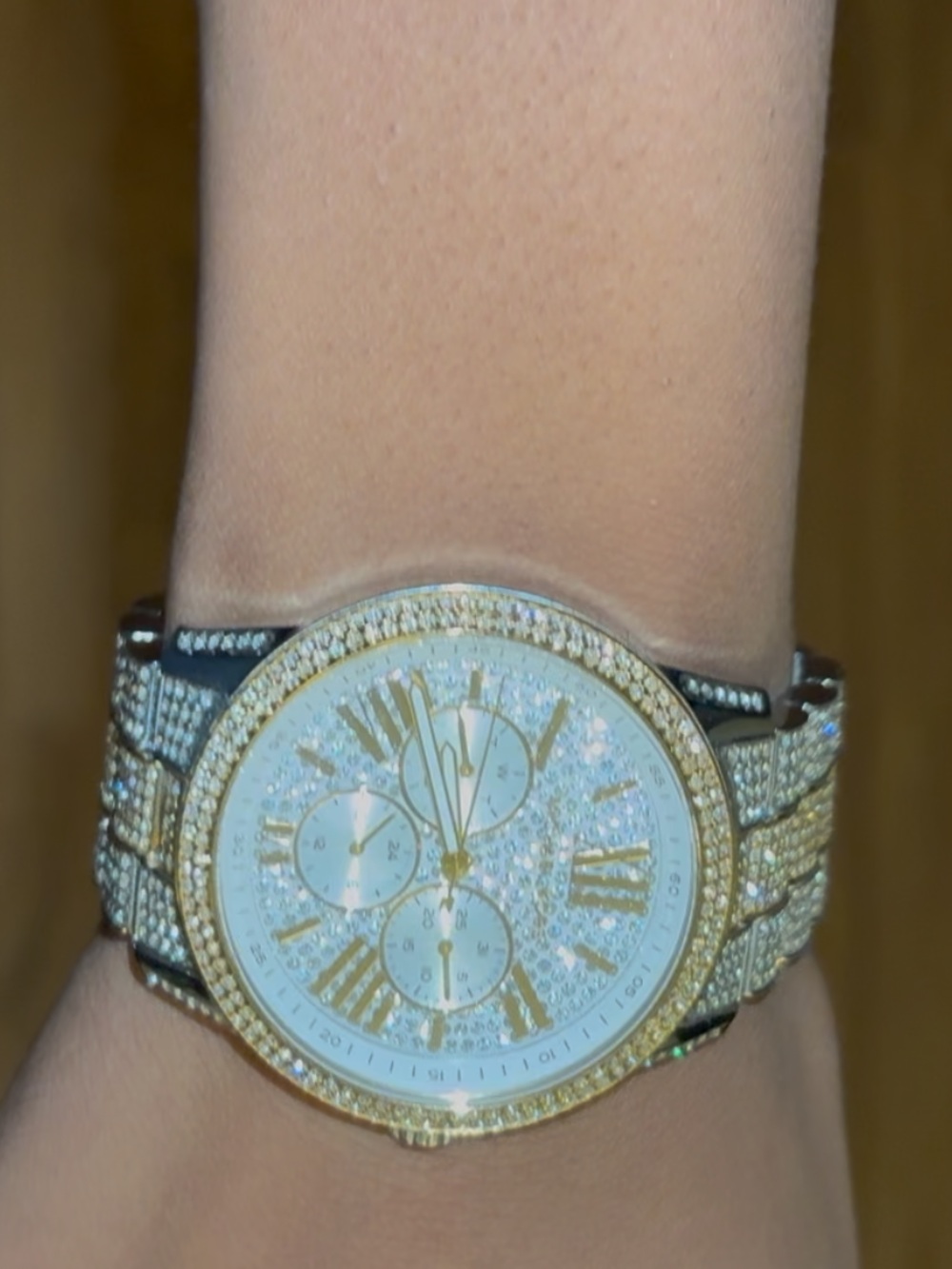 Michael Kors MK-6934 Oversized Brynn Pavé Two-Tone Chronograph Watch